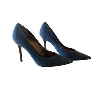 Guess Women’s Blue Leather Suede Point Toe Stiletto Pump Heels Shoes Size 9.5M